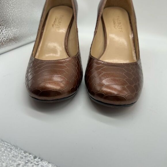Talbots Leather Snakeskin Pumps in Bronze Size 7B - Picture 3 of 11